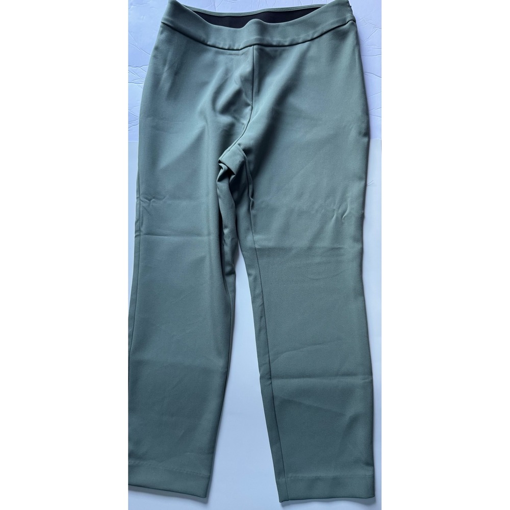 A New Day Olive Green Slim Fit Ankle Pants Size 8 Short Side Zip Trousers